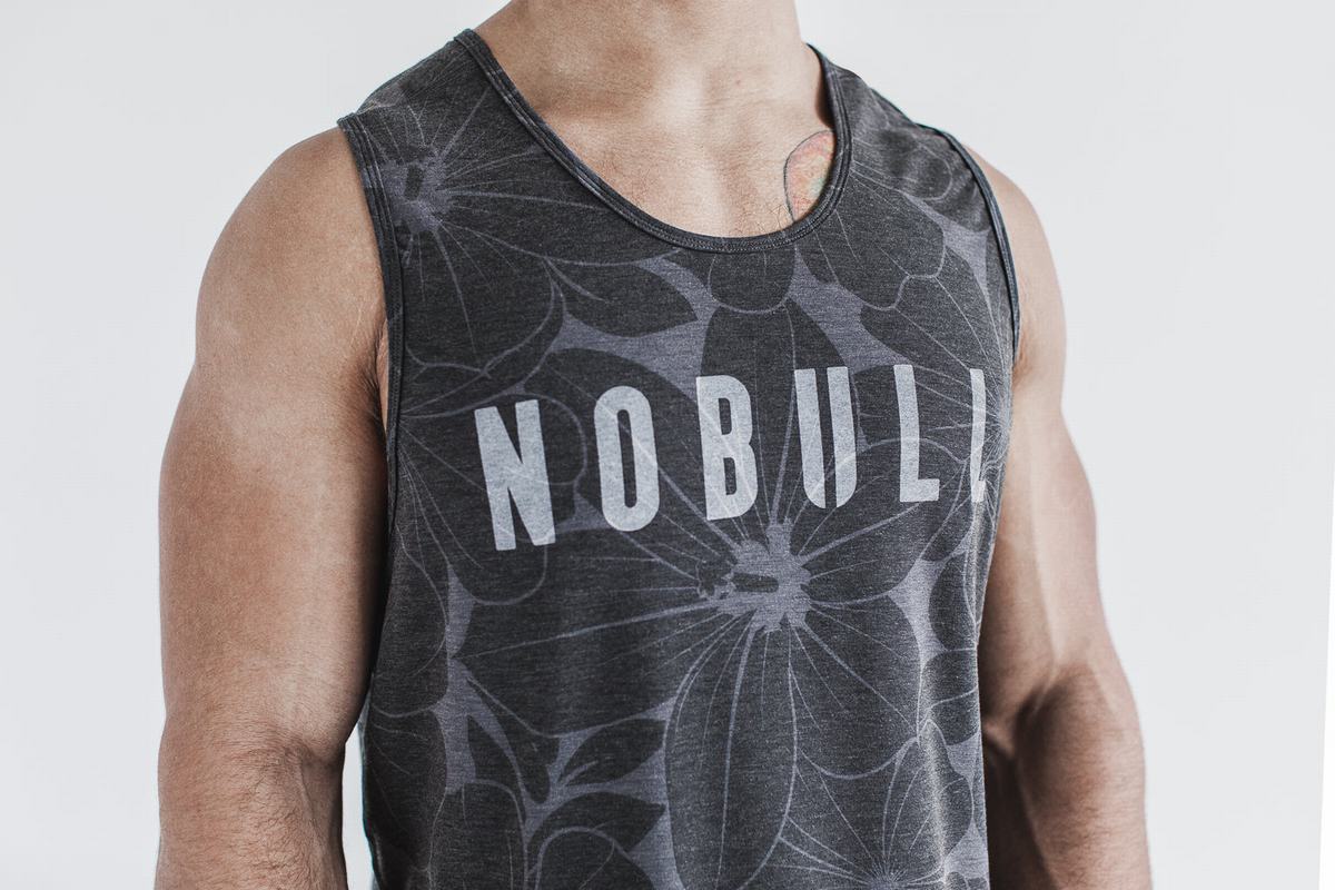Nobull Men's Tank Tops Grey | Australia (ZL3059)